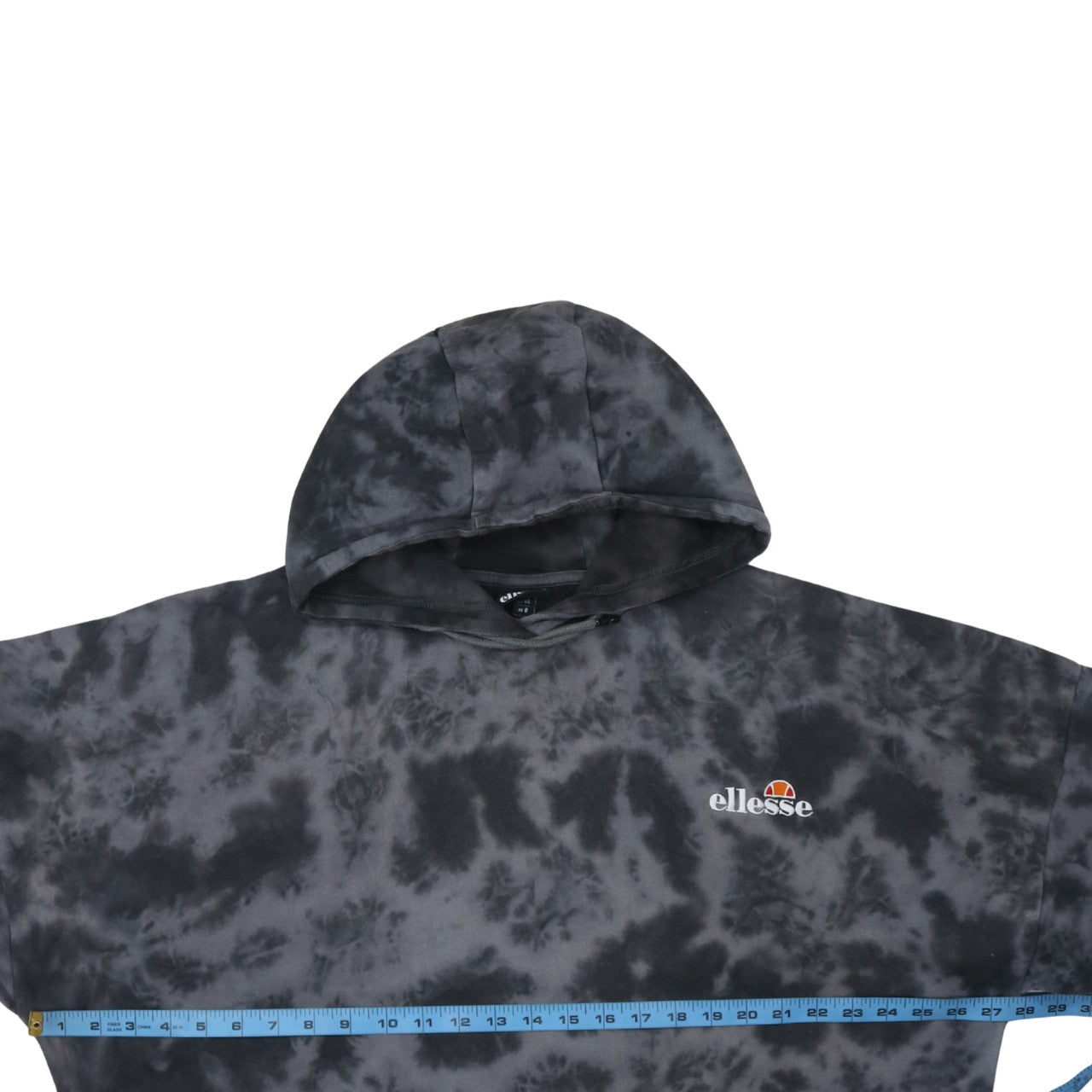 Ellesse Womens Black Tie Dye Pullover Hoodie UK 12 Cotton Casual