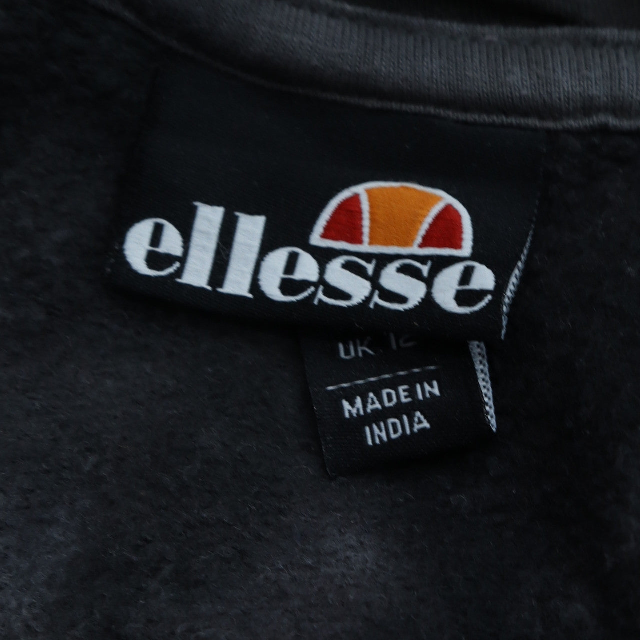Ellesse Womens Black Tie Dye Pullover Hoodie UK 12 Cotton Casual