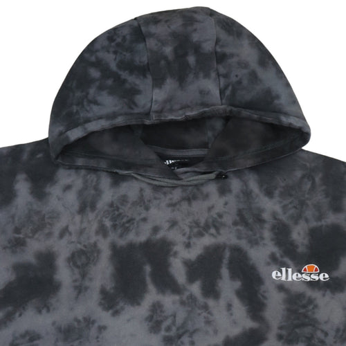 Ellesse Womens Black Tie Dye Pullover Hoodie UK 12 Cotton Casual
