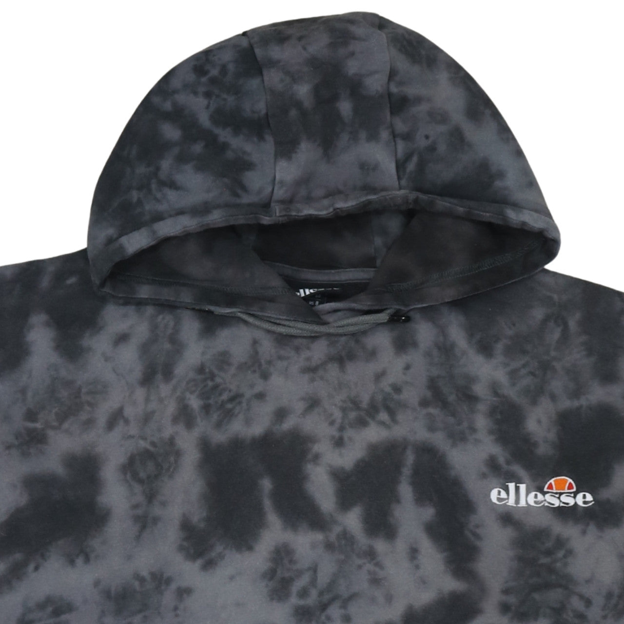 Ellesse Womens Black Tie Dye Pullover Hoodie UK 12 Cotton Casual