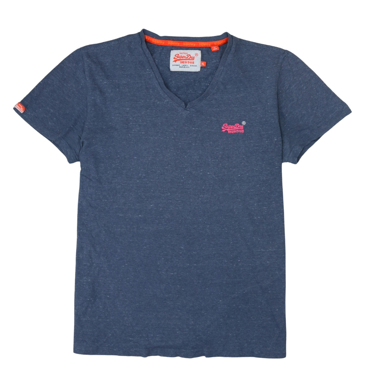 Superdry Womens Blue V-Neck Short Sleeve Cotton T-Shirt XL