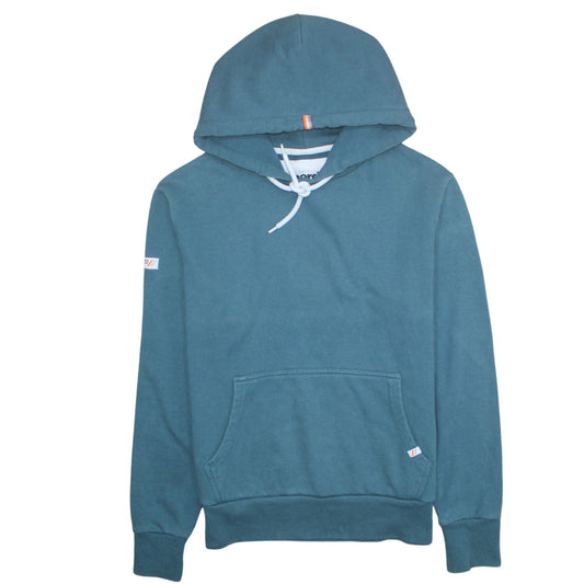 Superdry Women's Teal Pullover Hoodie Size M Cotton Blend Warm Blue Sweatshirt