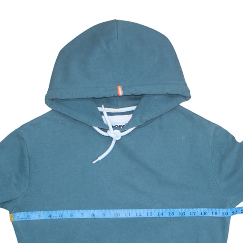 Superdry Women's Teal Pullover Hoodie Size M Cotton Blend Warm Blue Sweatshirt