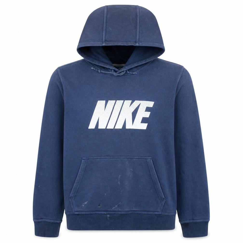 Front view of Nike women’s navy blue xl pullover hoodie sweatshirt cotton blend