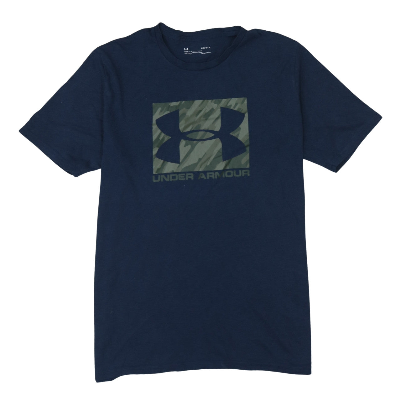 Under Armour Men's Navy Blue Camouflage Logo Cotton T-Shirt Size L