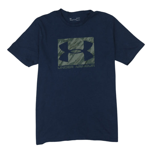 Under Armour Men's Navy Blue Camouflage Logo Cotton T-Shirt Size L