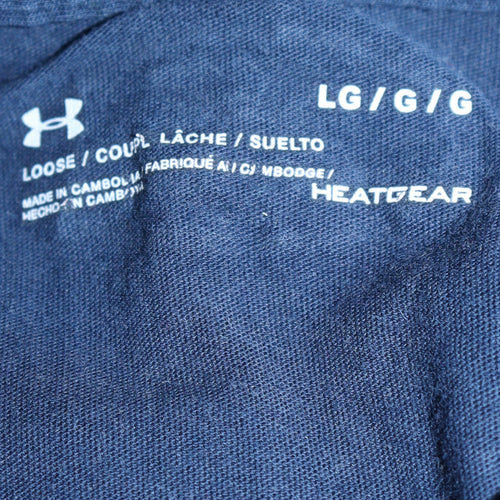 Under Armour Men's Navy Blue Camouflage Logo Cotton T-Shirt Size L