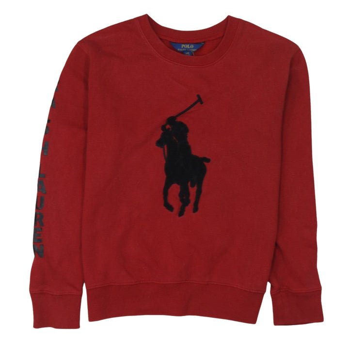 Ralph Lauren Boys Red Pullover Sweatshirt 12-14 Years Crew Neck Graphic Logo