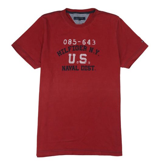 Tommy Hilfiger Men's Red Graphic Nautical Crew Neck T-Shirt Size M