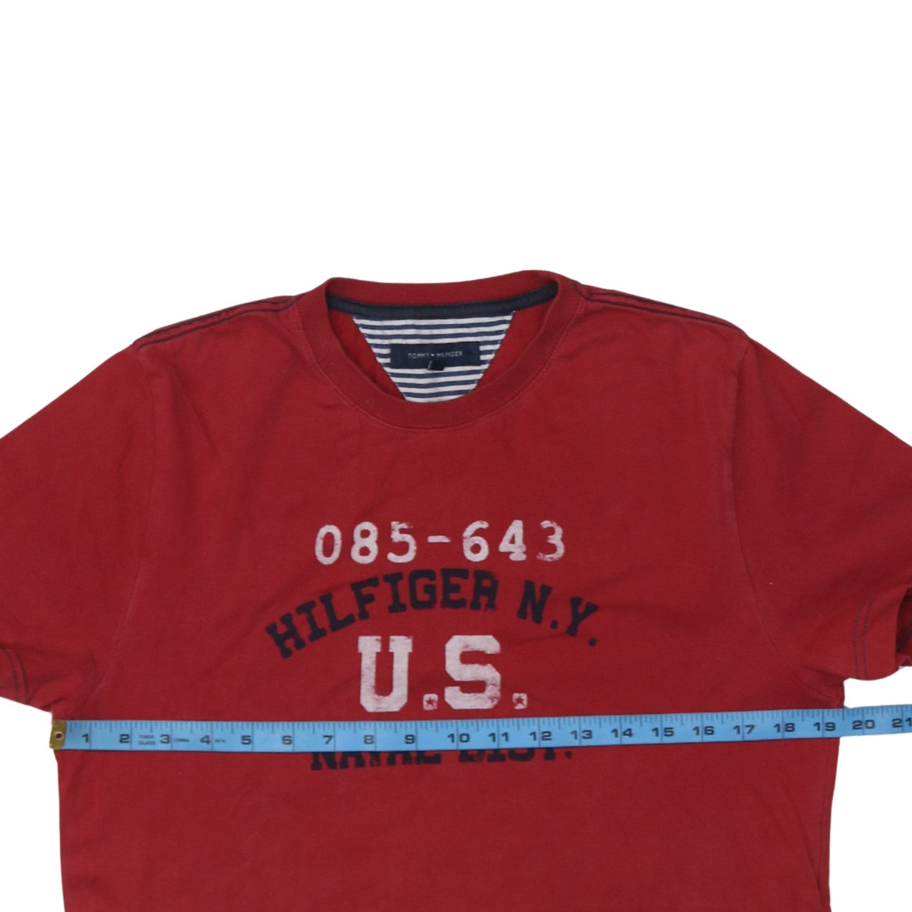 Tommy Hilfiger Men's Red Graphic Nautical Crew Neck T-Shirt Size M