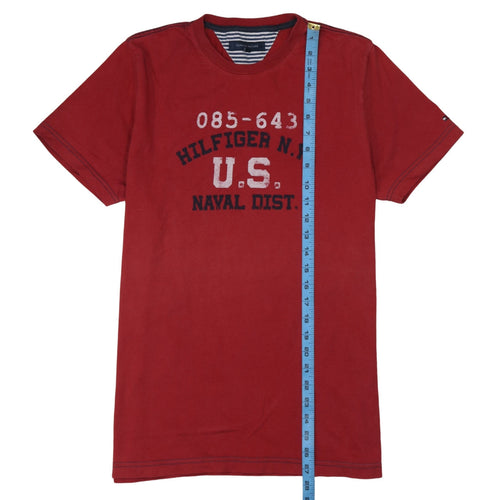 Tommy Hilfiger Men's Red Graphic Nautical Crew Neck T-Shirt Size M