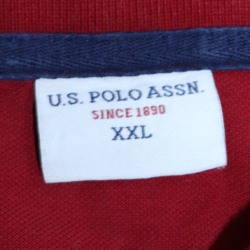 U.S. Polo Assn. Men's Red 2XL Cotton Short Sleeve Polo Shirt