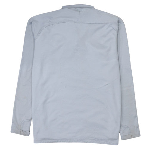 Nike Mens Grey Chelsea FC Dri-FIT 1/4 Zip Long Sleeve Athletic Top Size L