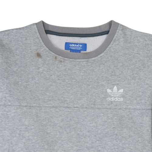 Adidas Men's Grey Crew Neck Pullover Sweatshirt Size M