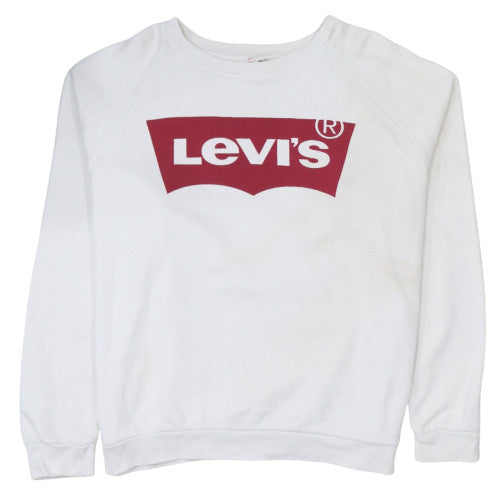 Levi's Women's White Logo Pullover Sweatshirt Size L