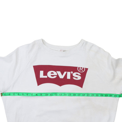 Levi's Women's White Logo Pullover Sweatshirt Size L