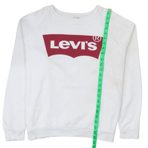 Levi's Women's White Logo Pullover Sweatshirt Size L