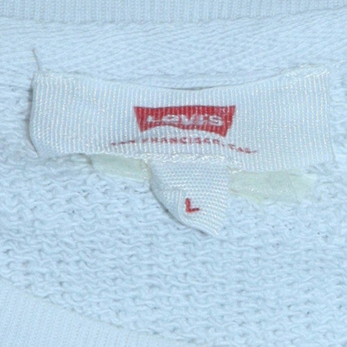 Levi's Women's White Logo Pullover Sweatshirt Size L