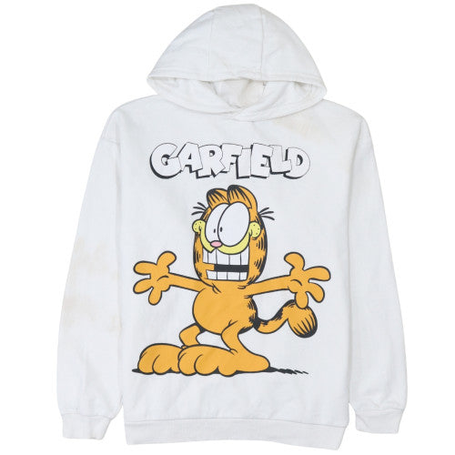 Garfield Girls White Pullover Hoodie 12-13 Years Fleece Comic Graphic