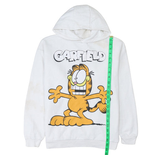 Garfield Girls White Pullover Hoodie 12-13 Years Fleece Comic Graphic