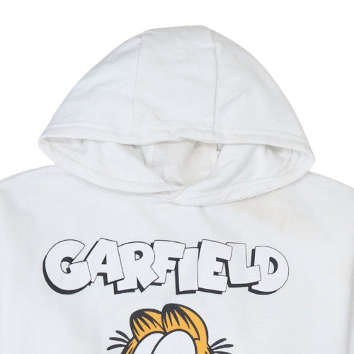 Garfield Girls White Pullover Hoodie 12-13 Years Fleece Comic Graphic
