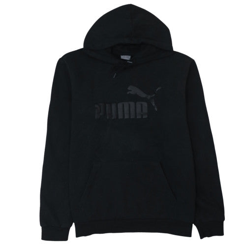Puma Men's Black Pullover Hoodie L Sports Fleece Logo Sweatshirt