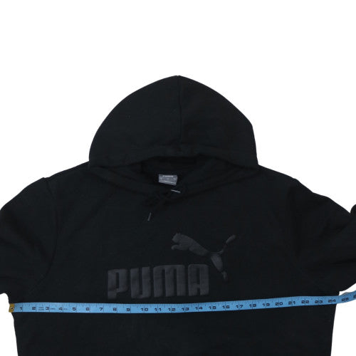 Puma Men's Black Pullover Hoodie L Sports Fleece Logo Sweatshirt