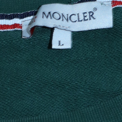 Moncler Men's Green Logo Crew Neck Sweatshirt L