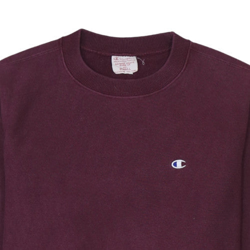 Champion Women’s Burgundy Reverse Weave Sweatshirt Small Crew Neck Cotton