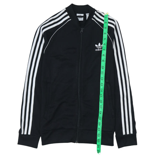 Adidas Boys Black Full Zip Sweatshirt 12-13 Years Classic 3-Stripes Track Top