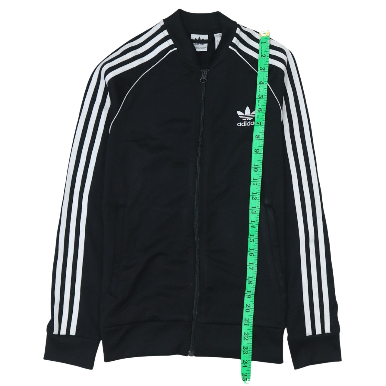 Adidas Boys Black Full Zip Sweatshirt 12-13 Years Classic 3-Stripes Track Top