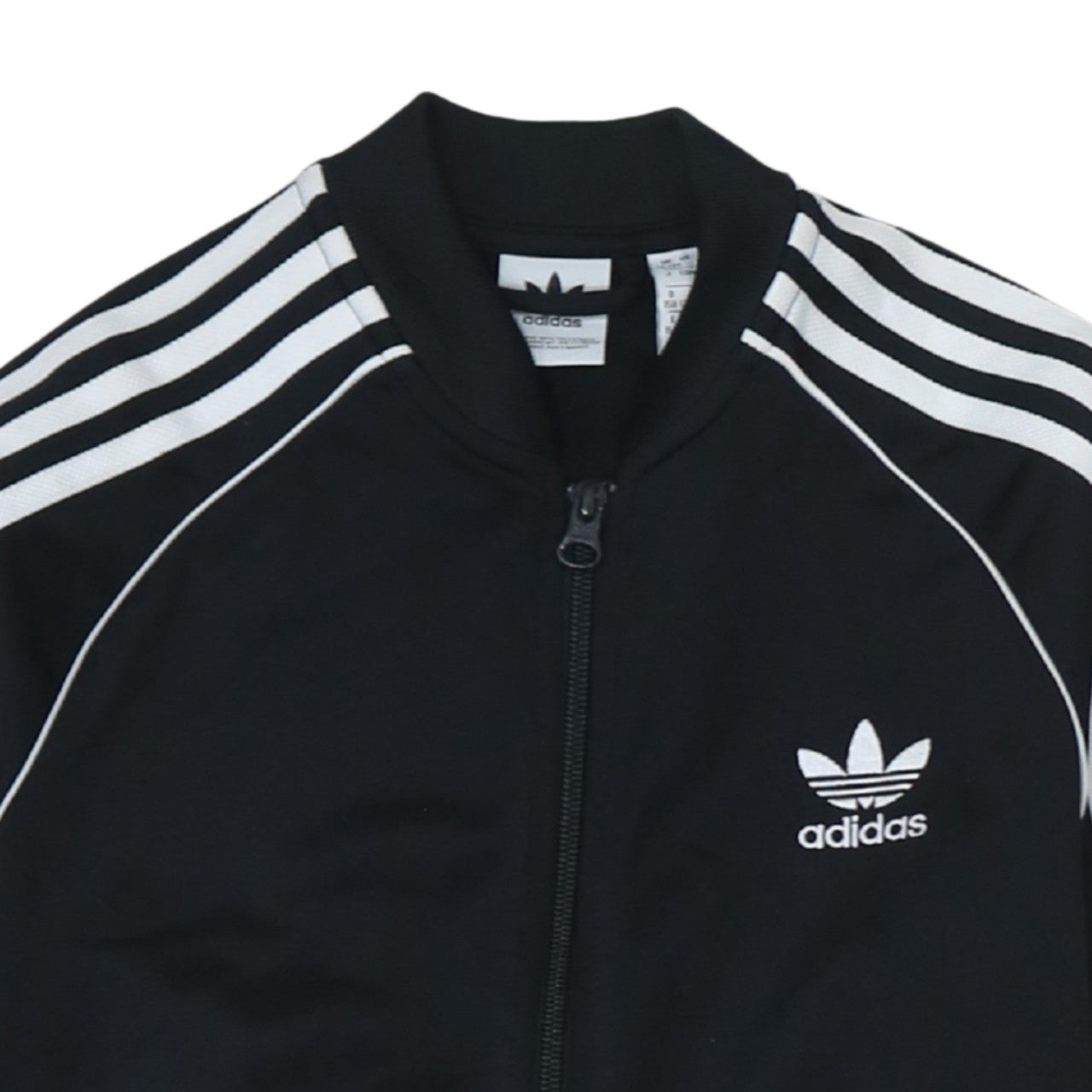 Adidas Boys Black Full Zip Sweatshirt 12-13 Years Classic 3-Stripes Track Top