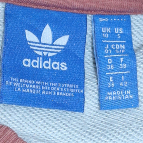 Adidas Women’s Grey Pink Colourblock Pullover Sweatshirt UK 10 S