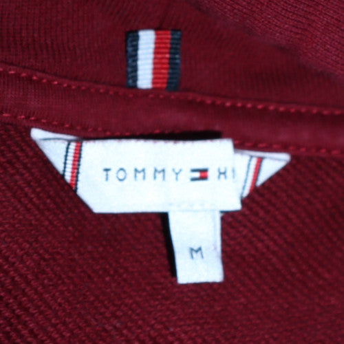 Tommy Hilfiger Men's Red Pullover Hoodie Cotton Medium