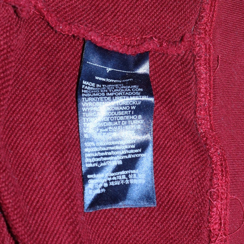 Tommy Hilfiger Men's Red Pullover Hoodie Cotton Medium