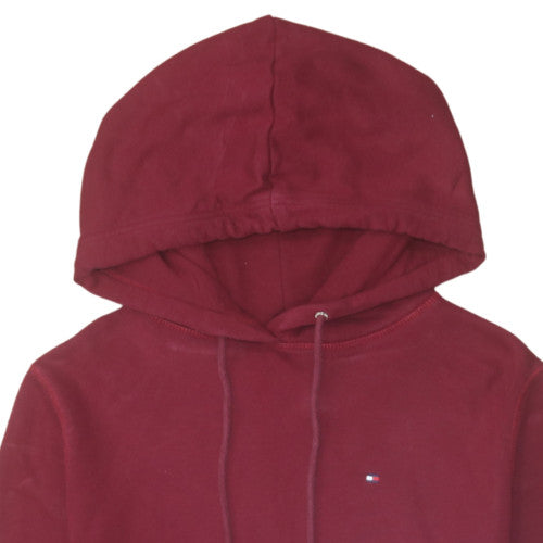 Tommy Hilfiger Men's Red Pullover Hoodie Cotton Medium