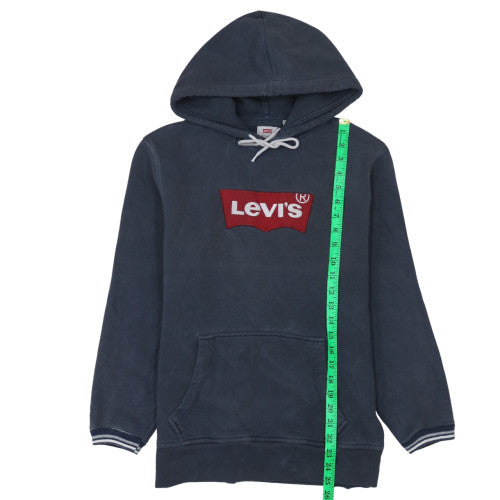 Levi's Men's Blue Pullover Hoodie M Logo Cotton Blend Casual