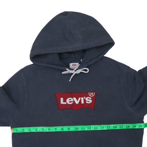 Levi's Men's Blue Pullover Hoodie M Logo Cotton Blend Casual