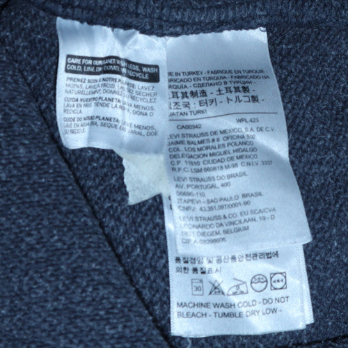 Levi's Men's Blue Pullover Hoodie M Logo Cotton Blend Casual