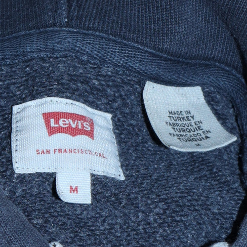 Levi's Men's Blue Pullover Hoodie M Logo Cotton Blend Casual
