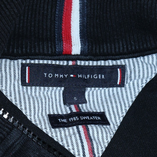 Tommy Hilfiger Men's Black Small 1/2 Zip Mock Neck Cotton Sweatshirt