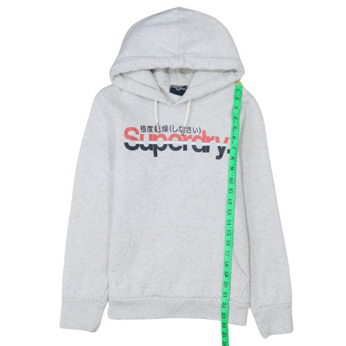 Superdry Women's Grey Pullover Hoodie Size M Graphic Print Casual