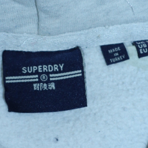 Superdry Women's Grey Pullover Hoodie Size M Graphic Print Casual