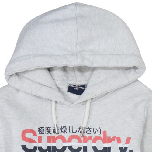 Superdry Women's Grey Pullover Hoodie Size M Graphic Print Casual