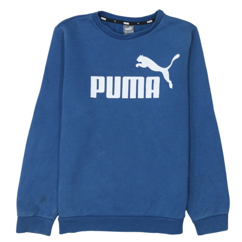 Puma Boys Blue Crew Neck Pullover Sweatshirt 13-14 Years Fleece Logo