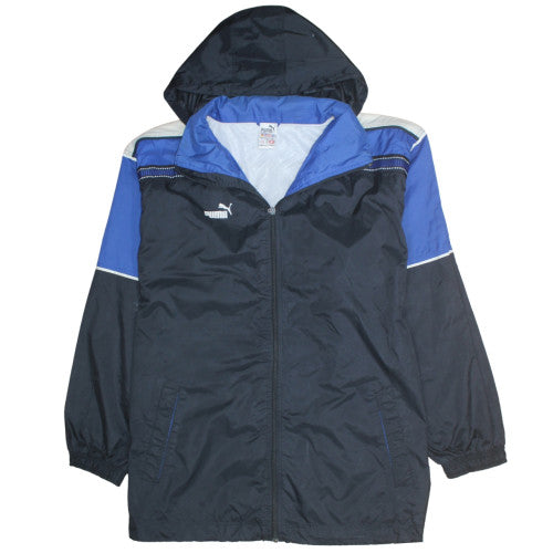 Puma Men's Blue L Windbreaker Hooded Sports Jacket