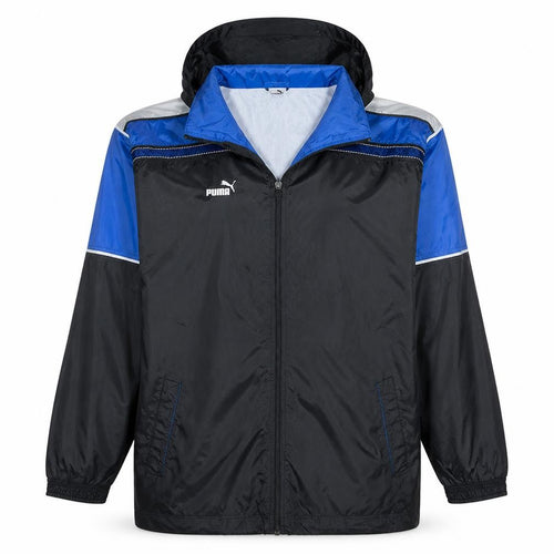 Puma Men's Blue L Windbreaker Hooded Sports Jacket