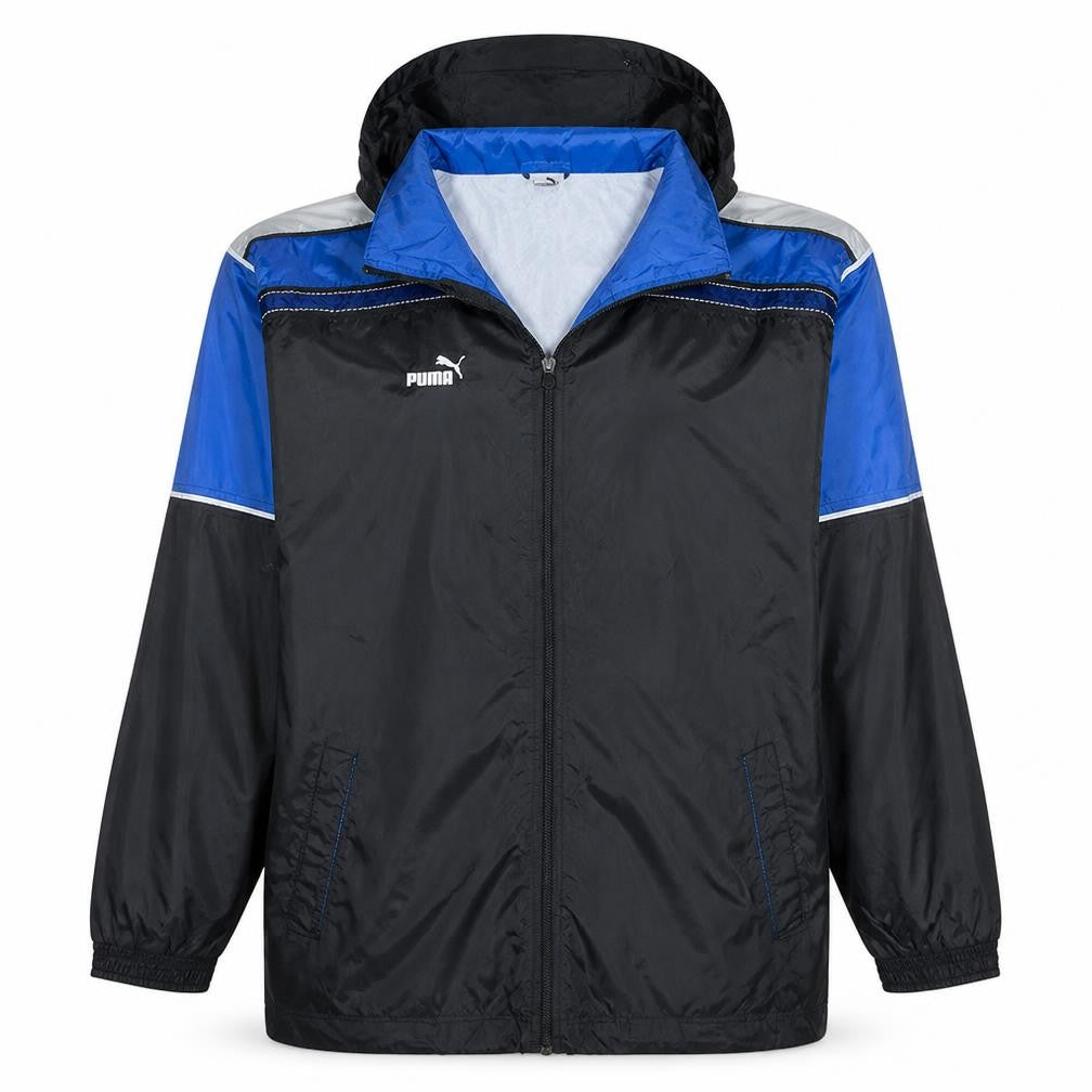 Puma Men's Blue L Windbreaker Hooded Sports Jacket