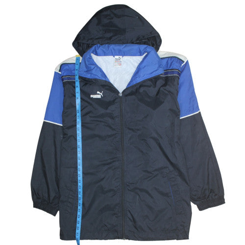 Puma Men's Blue L Windbreaker Hooded Sports Jacket