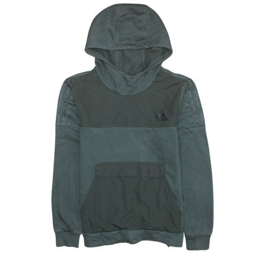 Adidas Boys Green Pullover Hoodie 13-14 Years Fleece Regular Fit